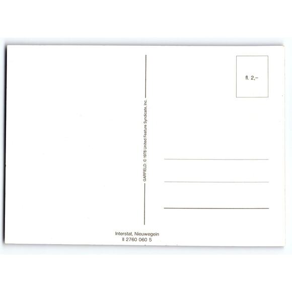 Vintage 1978 Garfield Boxing Cartoon Sticker Front Postcard by Jim Davis 6x4 - Picture 2 of 2